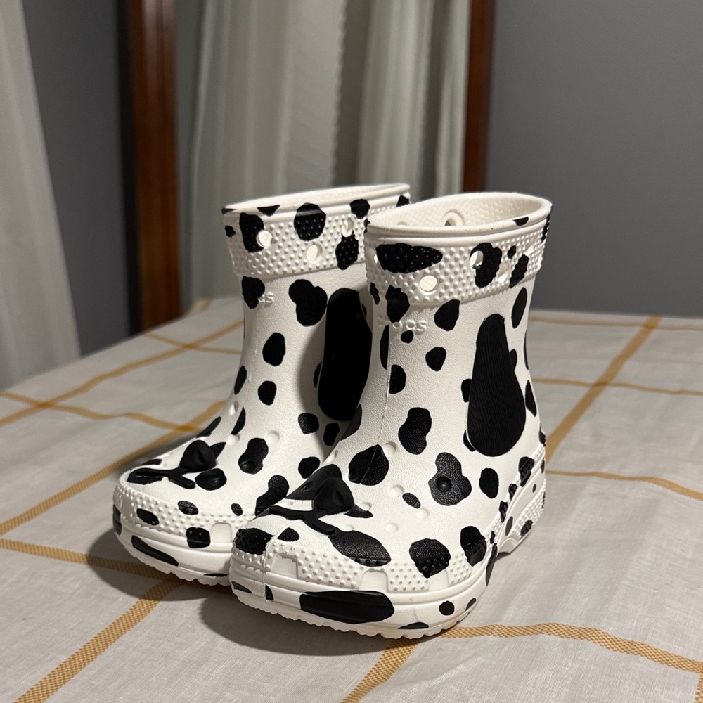 Black and White Polka Dot Rain Boots